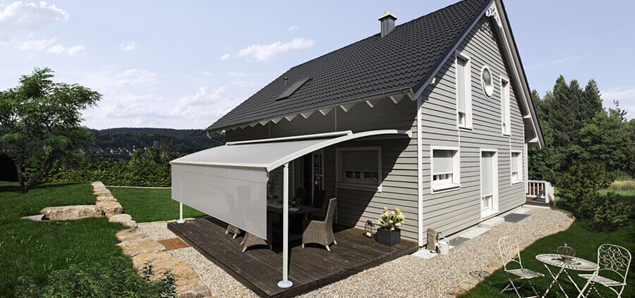 WAREMA Perea P40 - Pergola-Markise - Gebogen ausgefahrener Volant